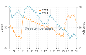Merauke water temp chart in January