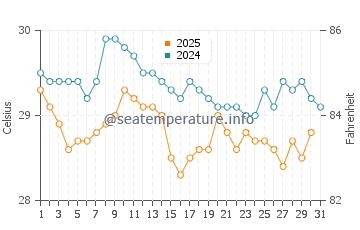 Temperatura vode u Pemba u siječnju