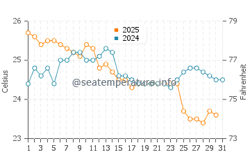Temperature dell'acqua a Nanchital a gennaio