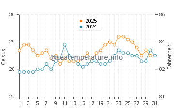 Wassertemperatur Neiafu im Januar