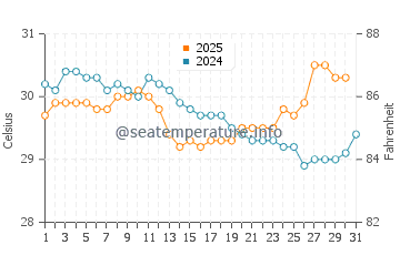 Temperature dell'acqua a Nosy Be a gennaio