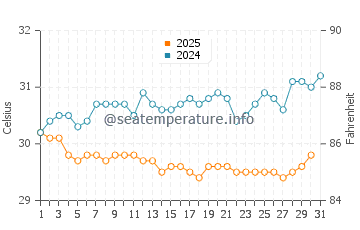 Temperatura vode u Nukunonu u siječnju