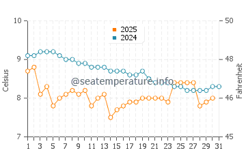 Wassertemperatur Nyon im Januar