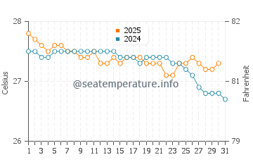 Temperatura da água em Palmas em janeiro