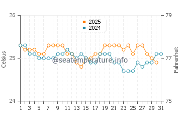 Wassertemperatur Papaikou im Januar