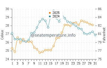 Wassertemperatur Pitangueiras im Januar