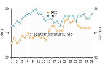 Temperature dell'acqua a Pitimbu a gennaio