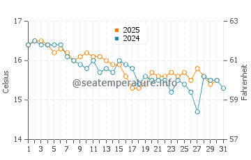 Platja de Migjorn water temp chart in January