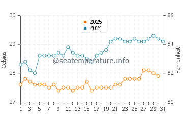 Temperatura vode u Poindimie u siječnju