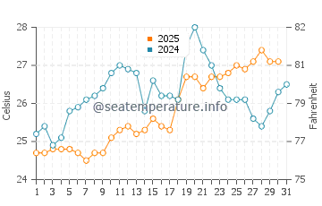 Temperature dell'acqua a Praia Brava a gennaio