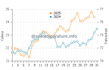 Temperature dell'acqua a Punta del Diablo a gennaio