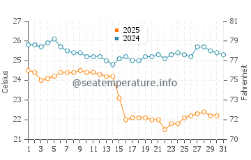 Temperatura del agua en Punta Mita en enero