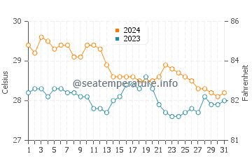Wassertemperatur Rio Tuba im Januar