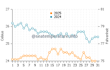 Wassertemperatur Roca Partida im Januar