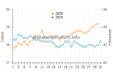 Temperatura vode u Saint-Gilles-les-Bains u siječnju
