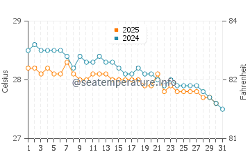 Temperature dell'acqua a Saint James a gennaio