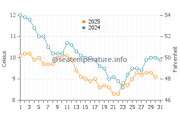 Temperature dell'acqua a Saint-Martin-de-Ré a gennaio