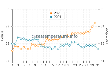 Temperatura vode u Saint-Philippe u siječnju