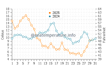 Wassertemperatur Salvo im Januar