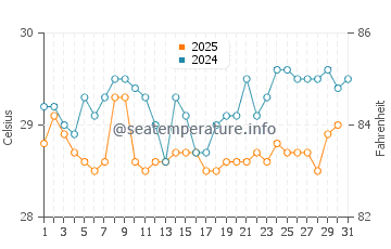 Sao Jose dos Angolaresh water temp chart in January