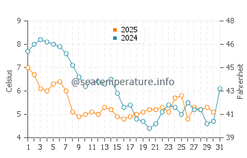 Wassertemperatur Scharendijke im Januar