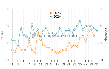 Temperature dell'acqua a Soyo a gennaio