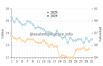 Wassertemperatur Stara Novalja im Januar