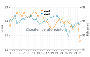 Temperature dell'acqua a Tale a gennaio