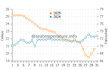 Temperature dell'acqua a Tampico a gennaio