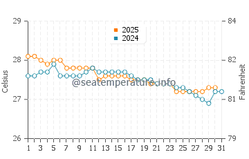 Temperature dell'acqua a The Bottom a gennaio