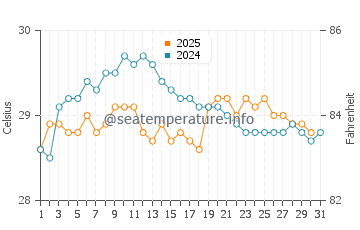 Temperature dell'acqua a Toamasina a gennaio