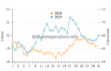 Wassertemperatur Totaranui im Januar