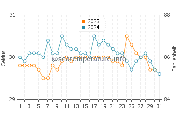 Tulehu water temp chart in January