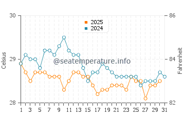 Temperatura vode u Ukulhas u siječnju