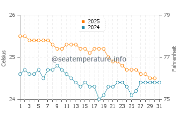 Wassertemperatur Wailua im Januar