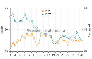 Wakatobi water temp chart in January