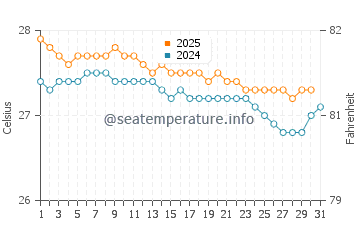 Temperature dell'acqua a Water Island a gennaio