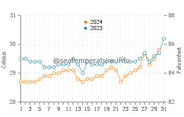 Temperatura del agua en Bisáu en octubre
