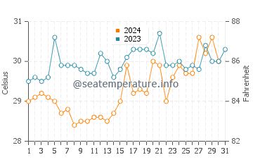 Temperature dell'acqua a Cap Skirring ad ottobre