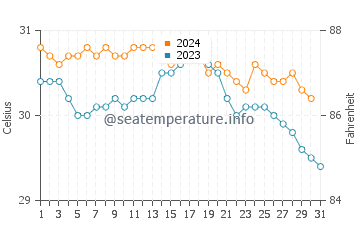 Wassertemperatur Fajardo im Oktober