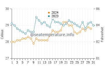 Wassertemperatur Konakridee im Oktober