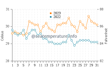 Temperatura del agua en Palawan en octubre