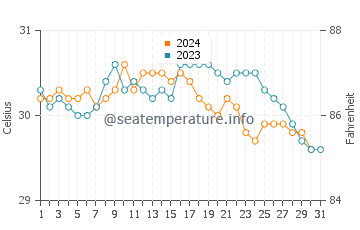 Temperature dell'acqua a Playa Rincon ad ottobre