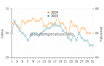 Temperatura da água em Pointe-a-Pitre em outubro
