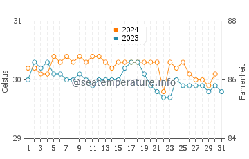 Temperature dell'acqua a Pointe Michel ad ottobre