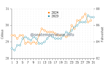 Temperatura vode u Polewali u listopadu