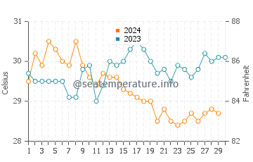 Temperature dell'acqua ad Acajutla a novembre