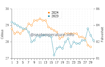 Temperature dell'acqua a Baja Mar a novembre