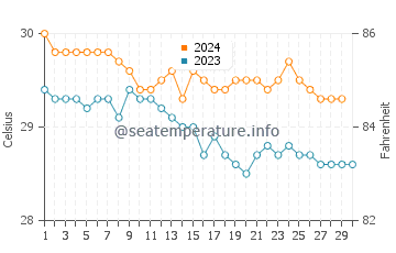 Temperatura da água em Basseterre em novembro