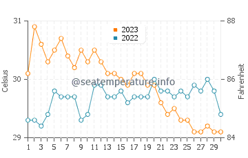 Bay Ang water temp chart in November